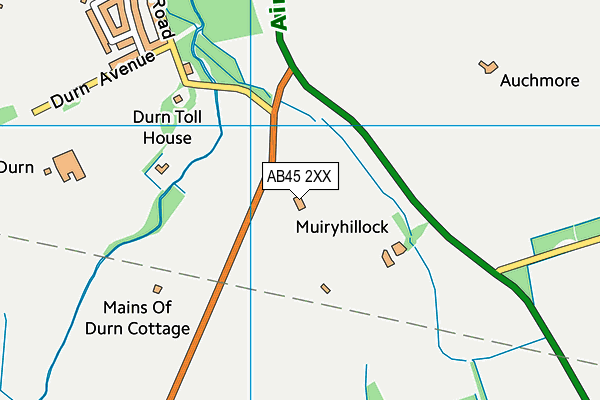 AB45 2XX map - OS VectorMap District (Ordnance Survey)