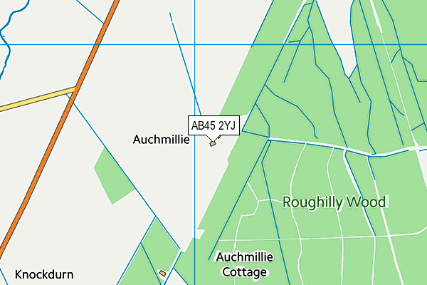 AB45 2YJ map - OS VectorMap District (Ordnance Survey)
