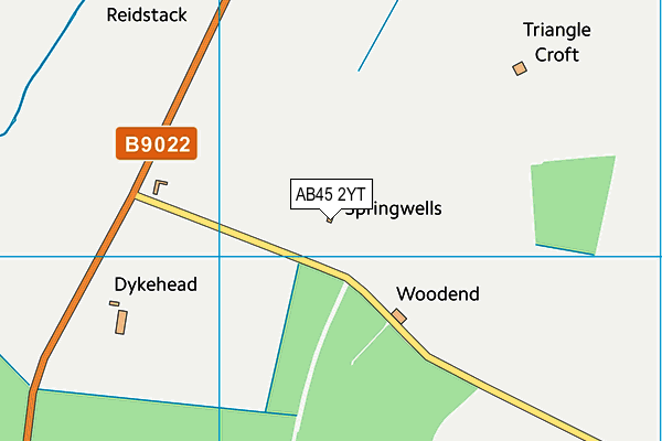 AB45 2YT map - OS VectorMap District (Ordnance Survey)