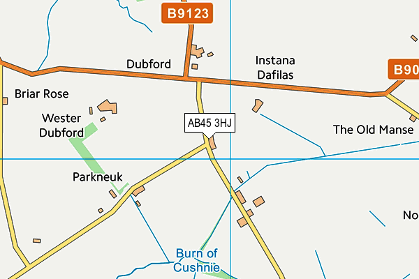 AB45 3HJ map - OS VectorMap District (Ordnance Survey)