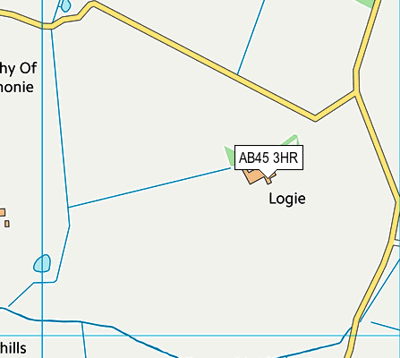 AB45 3HR map - OS VectorMap District (Ordnance Survey)