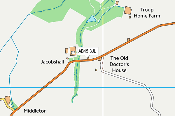AB45 3JL map - OS VectorMap District (Ordnance Survey)