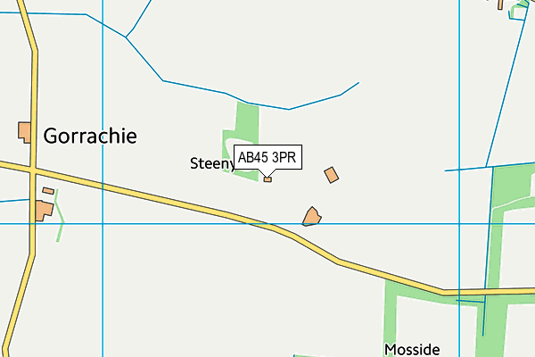 AB45 3PR map - OS VectorMap District (Ordnance Survey)