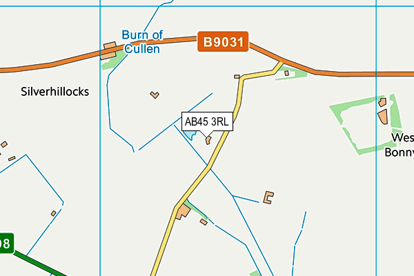 AB45 3RL map - OS VectorMap District (Ordnance Survey)