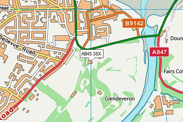 AB45 3SX map - OS VectorMap District (Ordnance Survey)