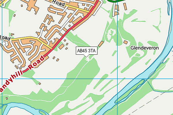 AB45 3TA map - OS VectorMap District (Ordnance Survey)