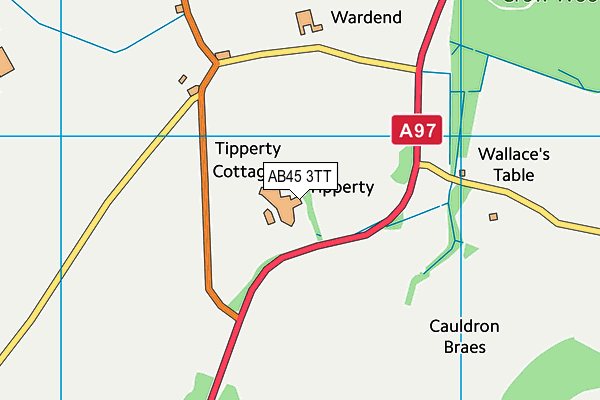 AB45 3TT map - OS VectorMap District (Ordnance Survey)