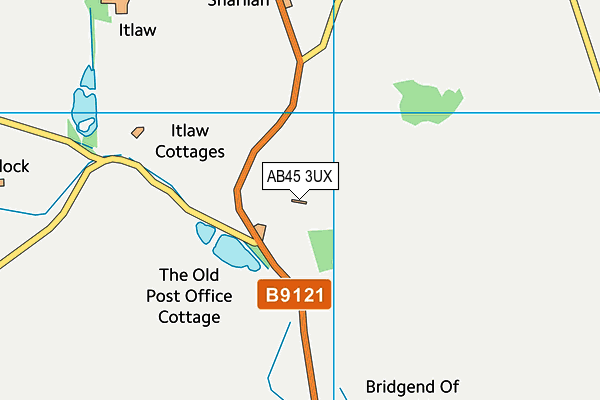 AB45 3UX map - OS VectorMap District (Ordnance Survey)