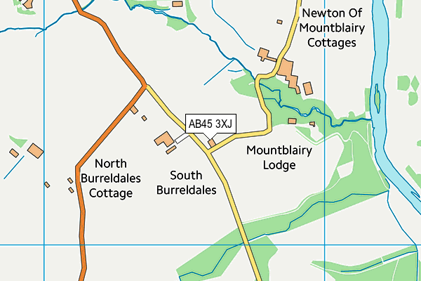 AB45 3XJ map - OS VectorMap District (Ordnance Survey)