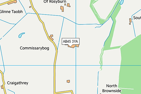 AB45 3YA map - OS VectorMap District (Ordnance Survey)
