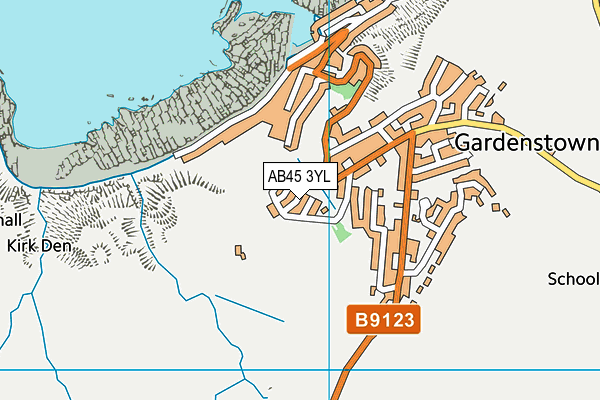 AB45 3YL map - OS VectorMap District (Ordnance Survey)