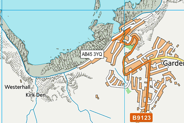 AB45 3YQ map - OS VectorMap District (Ordnance Survey)