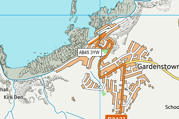 AB45 3YW map - OS VectorMap District (Ordnance Survey)
