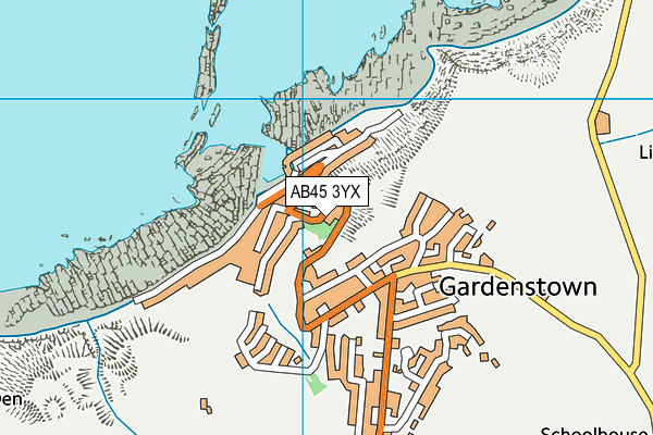 AB45 3YX map - OS VectorMap District (Ordnance Survey)