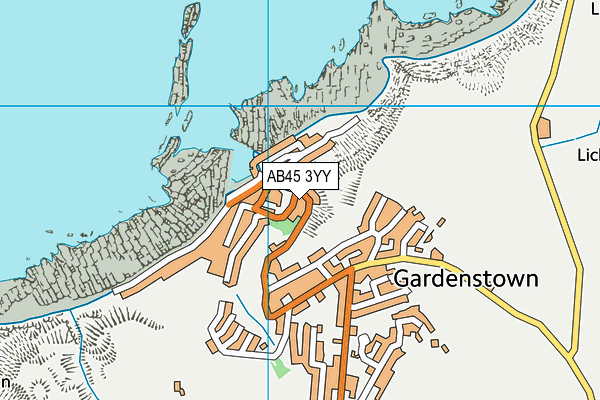 AB45 3YY map - OS VectorMap District (Ordnance Survey)