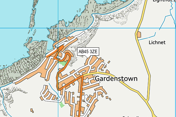 AB45 3ZE map - OS VectorMap District (Ordnance Survey)