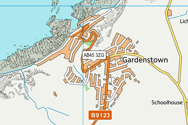 AB45 3ZG map - OS VectorMap District (Ordnance Survey)