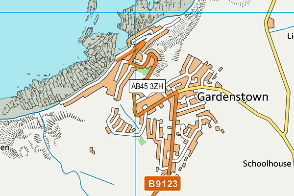 AB45 3ZH map - OS VectorMap District (Ordnance Survey)