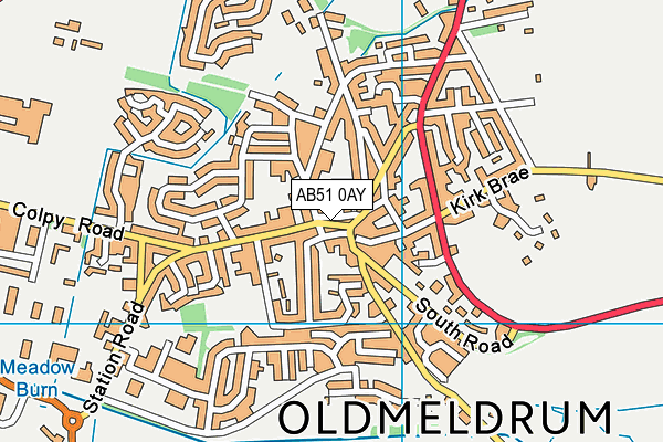AB51 0AY map - OS VectorMap District (Ordnance Survey)