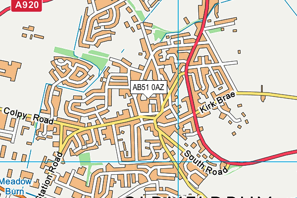 AB51 0AZ map - OS VectorMap District (Ordnance Survey)