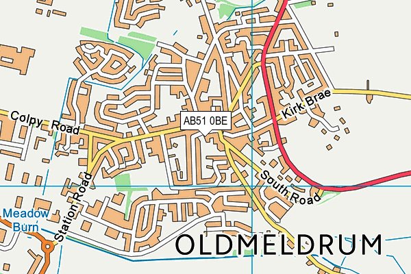 AB51 0BE map - OS VectorMap District (Ordnance Survey)