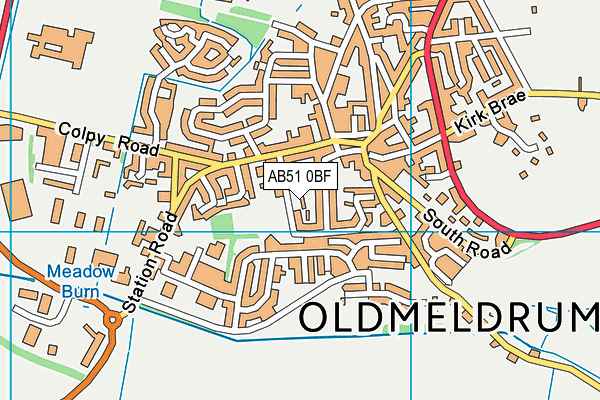 AB51 0BF map - OS VectorMap District (Ordnance Survey)