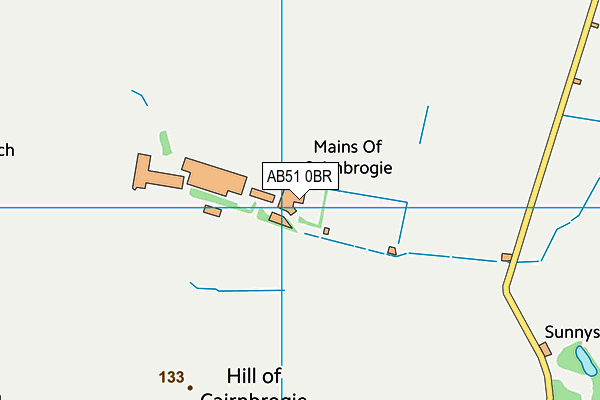 AB51 0BR map - OS VectorMap District (Ordnance Survey)
