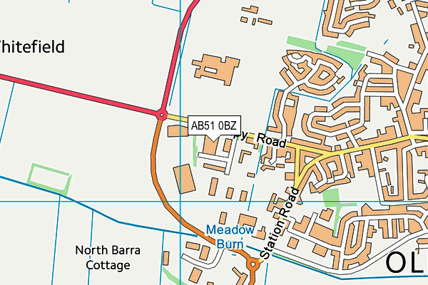 AB51 0BZ map - OS VectorMap District (Ordnance Survey)