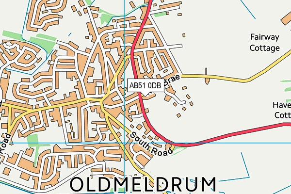 AB51 0DB map - OS VectorMap District (Ordnance Survey)