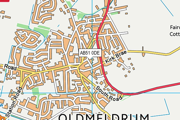 AB51 0DE map - OS VectorMap District (Ordnance Survey)