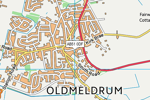 AB51 0DF map - OS VectorMap District (Ordnance Survey)