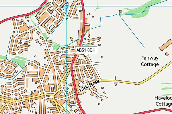 AB51 0DH map - OS VectorMap District (Ordnance Survey)