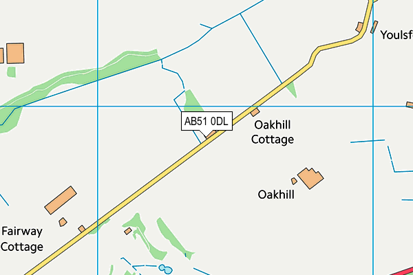 AB51 0DL map - OS VectorMap District (Ordnance Survey)