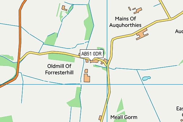 AB51 0DR map - OS VectorMap District (Ordnance Survey)