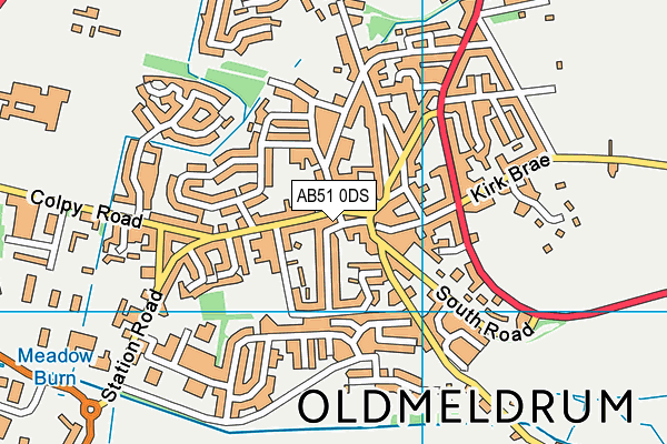 AB51 0DS map - OS VectorMap District (Ordnance Survey)