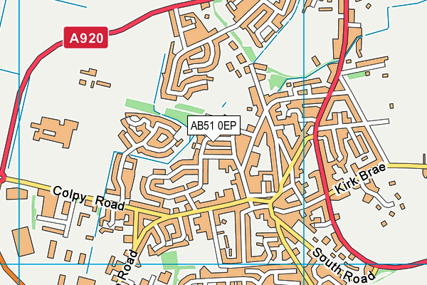 AB51 0EP map - OS VectorMap District (Ordnance Survey)