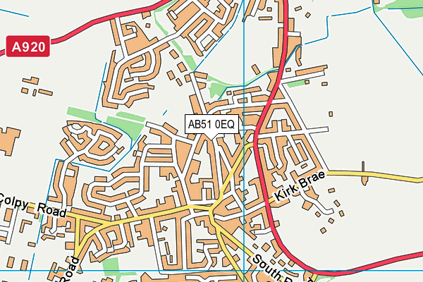 AB51 0EQ map - OS VectorMap District (Ordnance Survey)