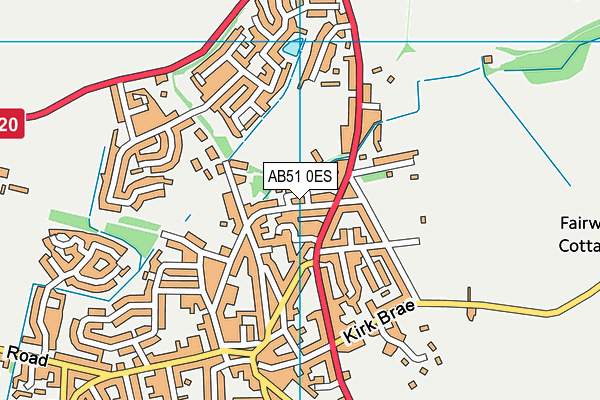 AB51 0ES map - OS VectorMap District (Ordnance Survey)