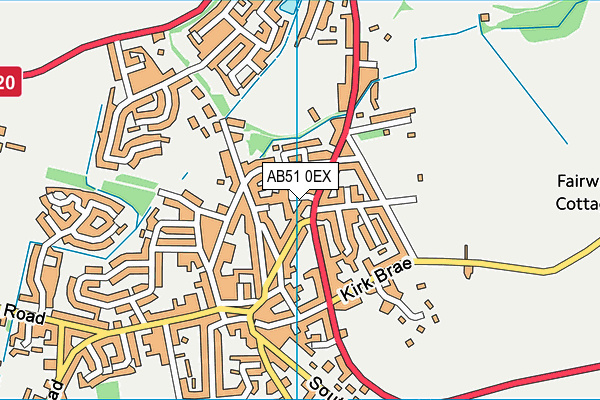 AB51 0EX map - OS VectorMap District (Ordnance Survey)