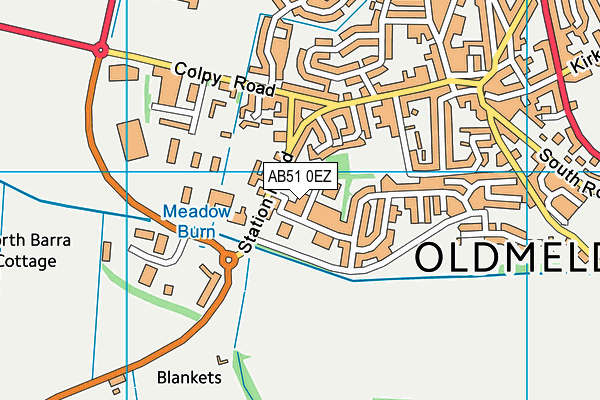 AB51 0EZ map - OS VectorMap District (Ordnance Survey)