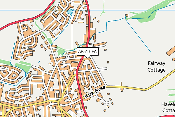AB51 0FA map - OS VectorMap District (Ordnance Survey)