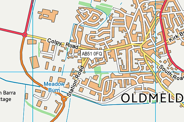 AB51 0FQ map - OS VectorMap District (Ordnance Survey)