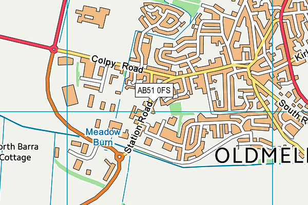 AB51 0FS map - OS VectorMap District (Ordnance Survey)