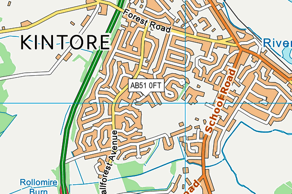 AB51 0FT map - OS VectorMap District (Ordnance Survey)