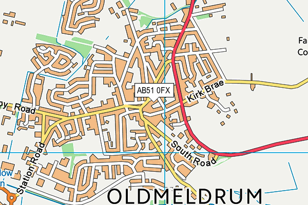 AB51 0FX map - OS VectorMap District (Ordnance Survey)
