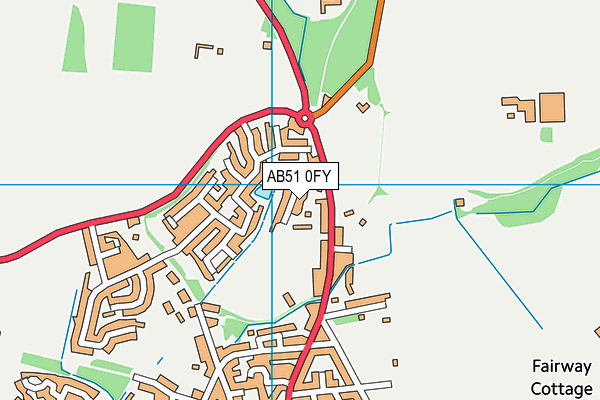 AB51 0FY map - OS VectorMap District (Ordnance Survey)