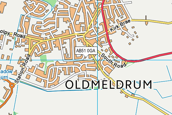 AB51 0GA map - OS VectorMap District (Ordnance Survey)