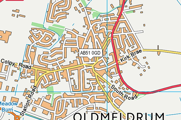 AB51 0GD map - OS VectorMap District (Ordnance Survey)