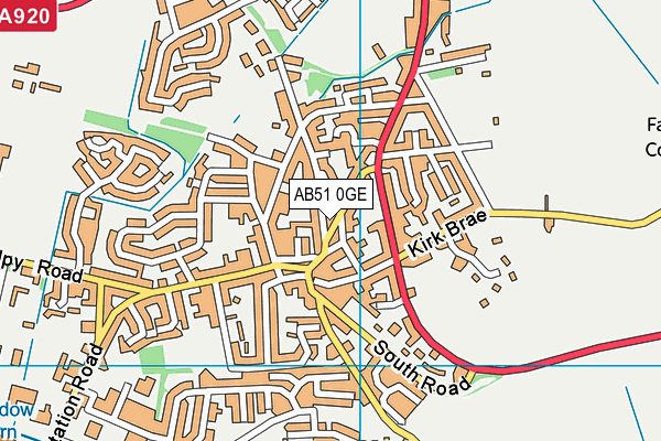 AB51 0GE map - OS VectorMap District (Ordnance Survey)