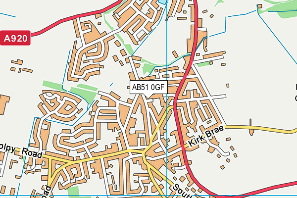 AB51 0GF map - OS VectorMap District (Ordnance Survey)